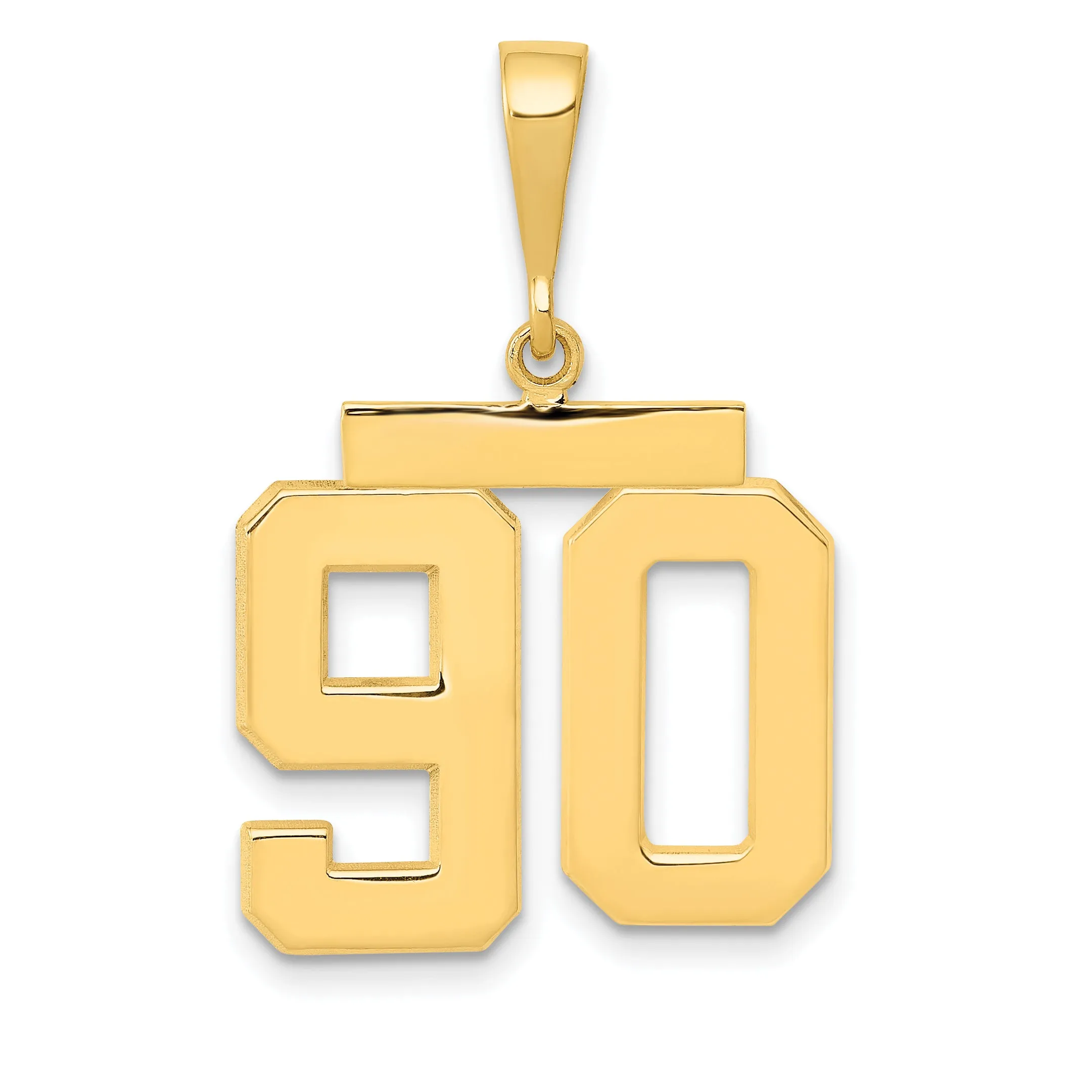 14k Yellow Gold Medium Polished Number 90 Charm