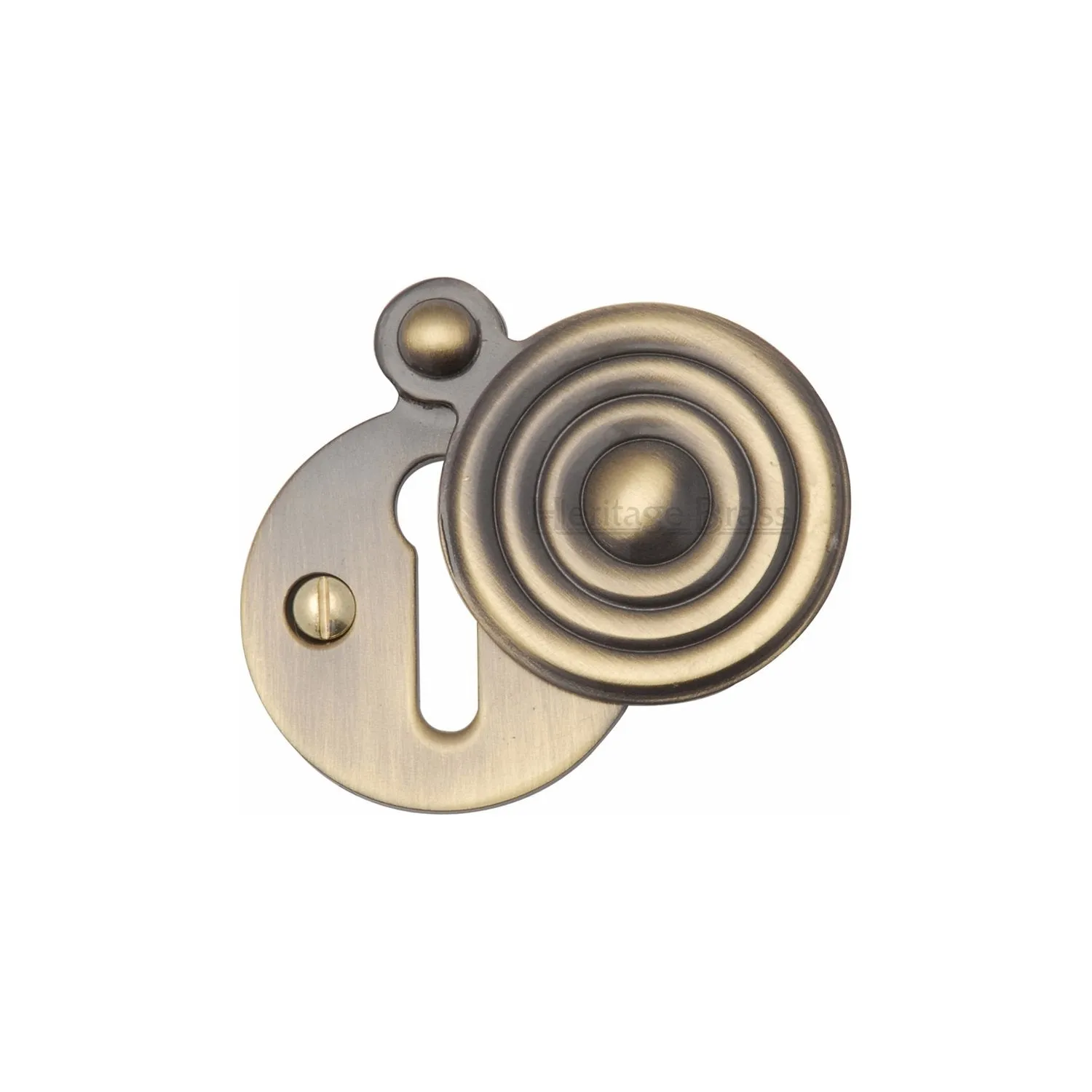 32mm Dia Round Keyhole Escutcheon With Reeded Swing Cover