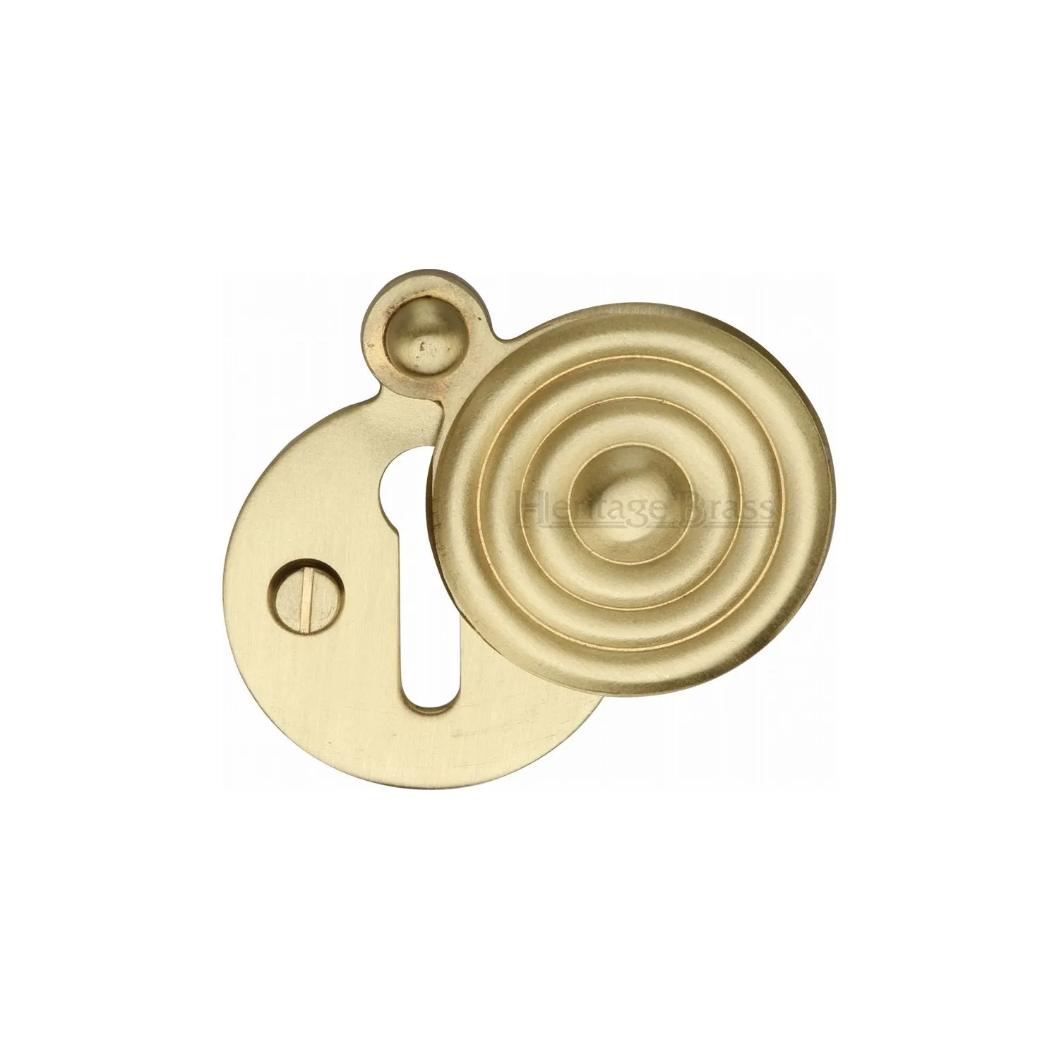 32mm Dia Round Keyhole Escutcheon With Reeded Swing Cover