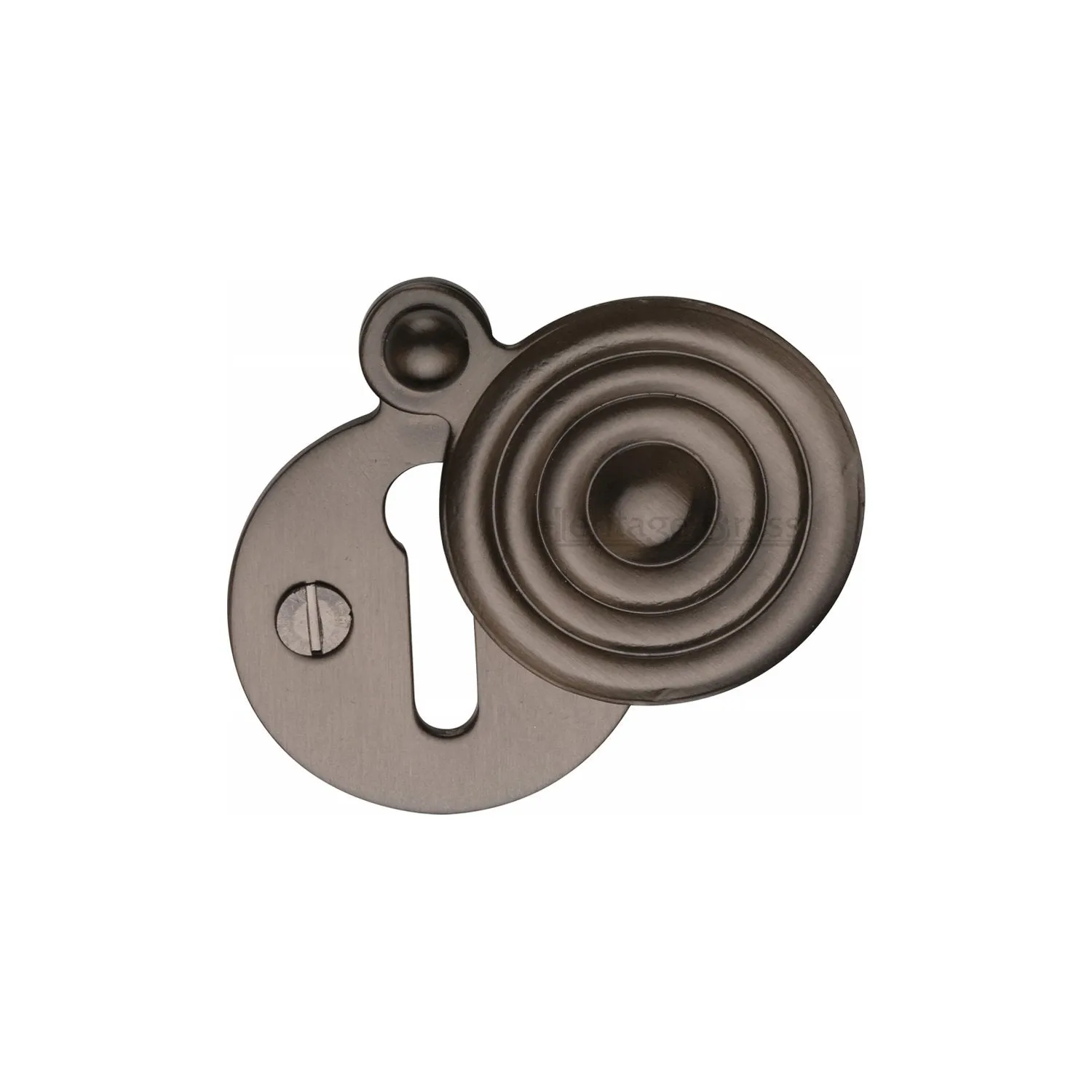 32mm Dia Round Keyhole Escutcheon With Reeded Swing Cover
