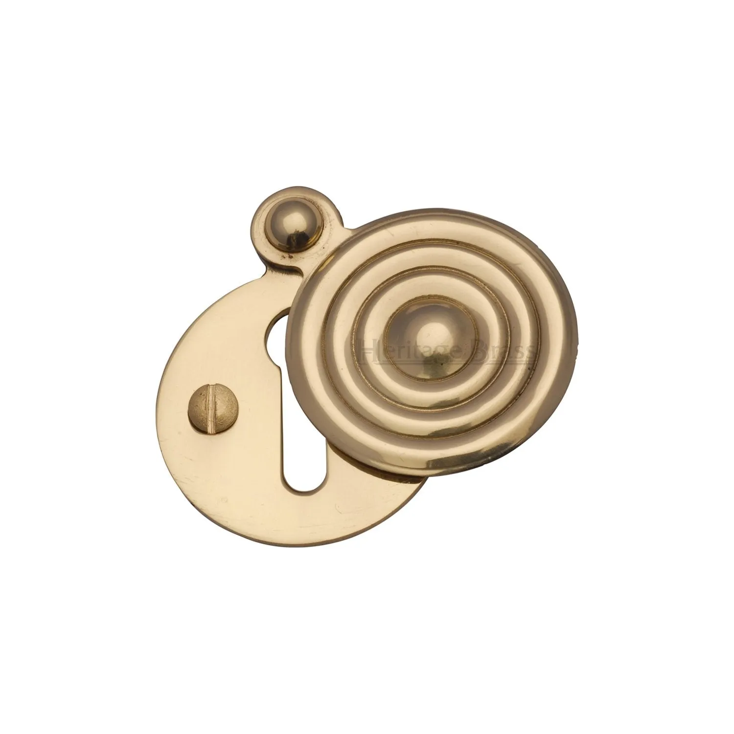 32mm Dia Round Keyhole Escutcheon With Reeded Swing Cover