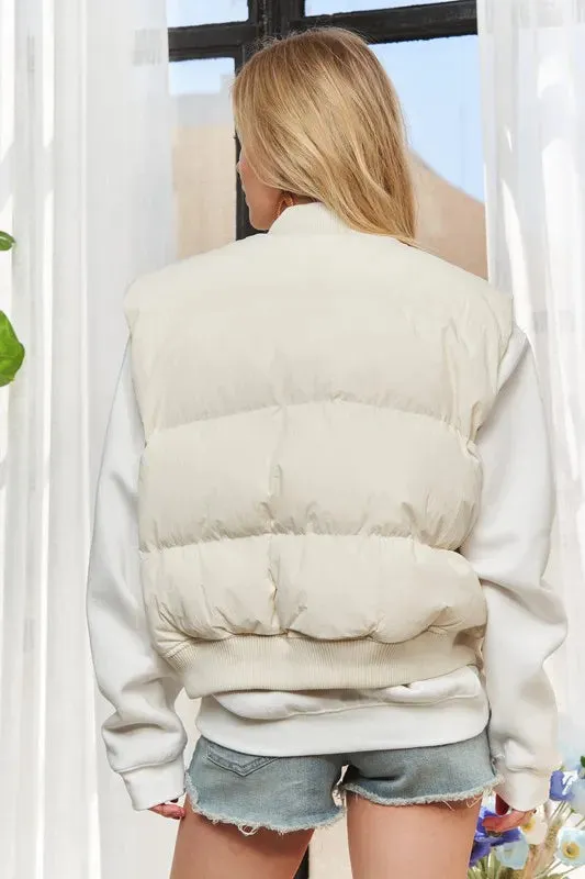ADORA Puffer Zip-Up Front Vest Jacket