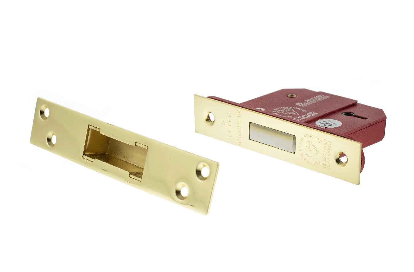 Atlantic 3" CE Elite 5 Lever Key Deadlock (Polished Brass)