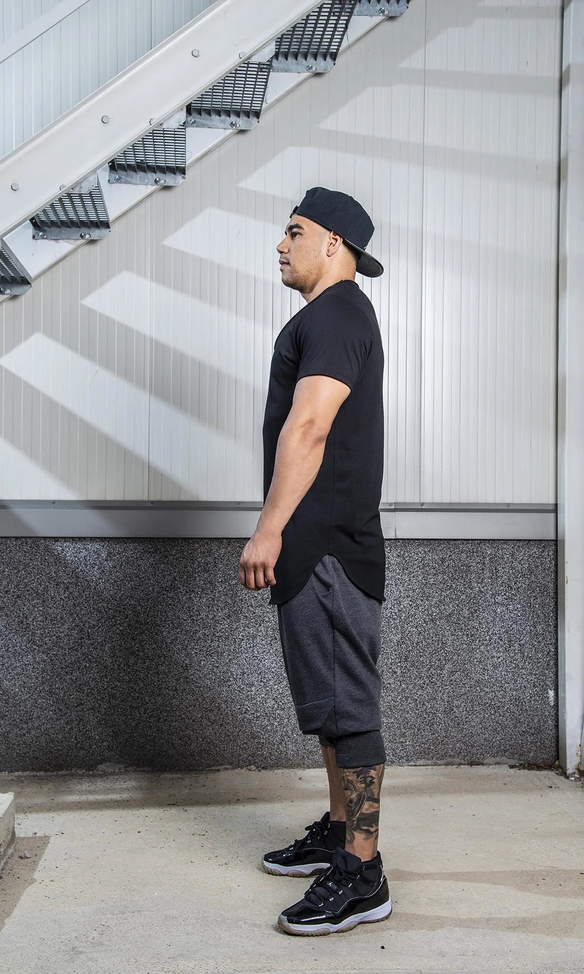 Basic T-Shirt with Raw Cut Neckline