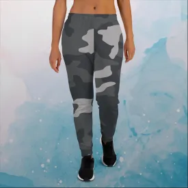 Black and Grey Camo Print Womens Joggers