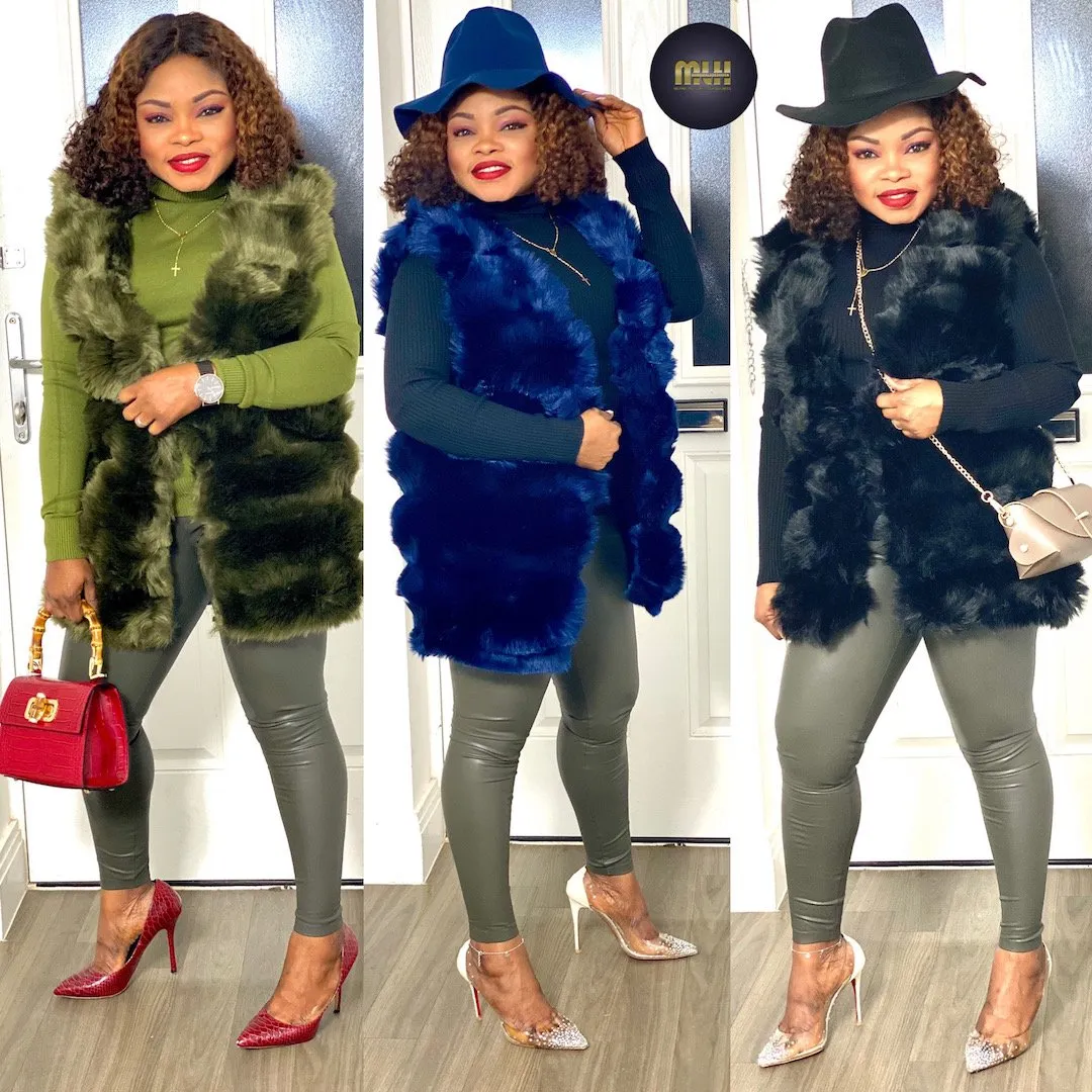 Box Cut Sleeveless Faux Fur Gilet-MLH