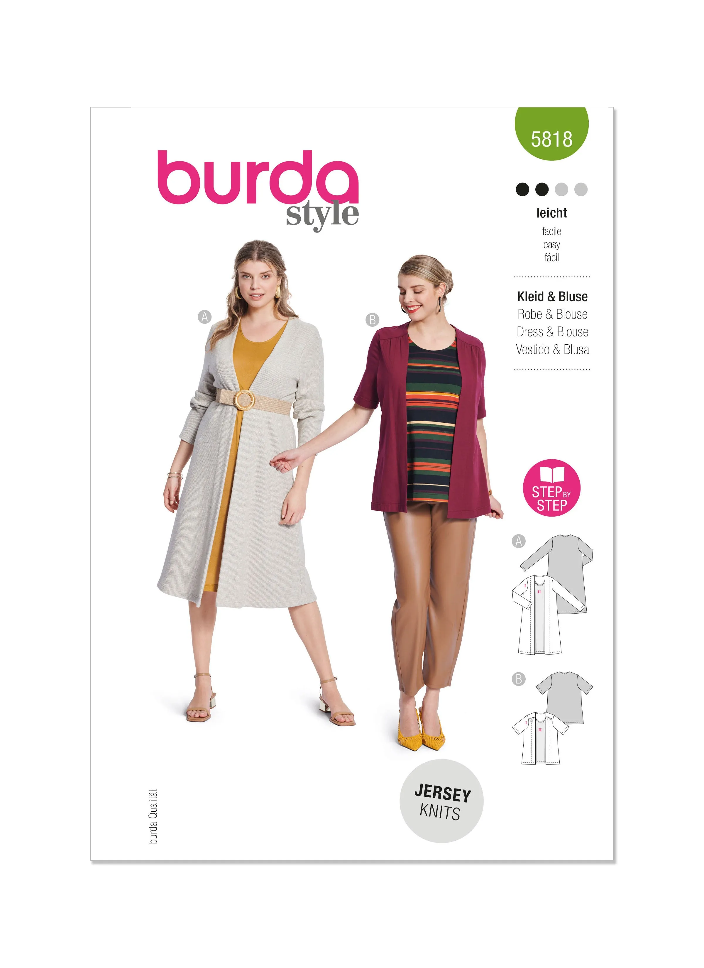 Burda Style Pattern 5818 Misses' Dress & Blouse