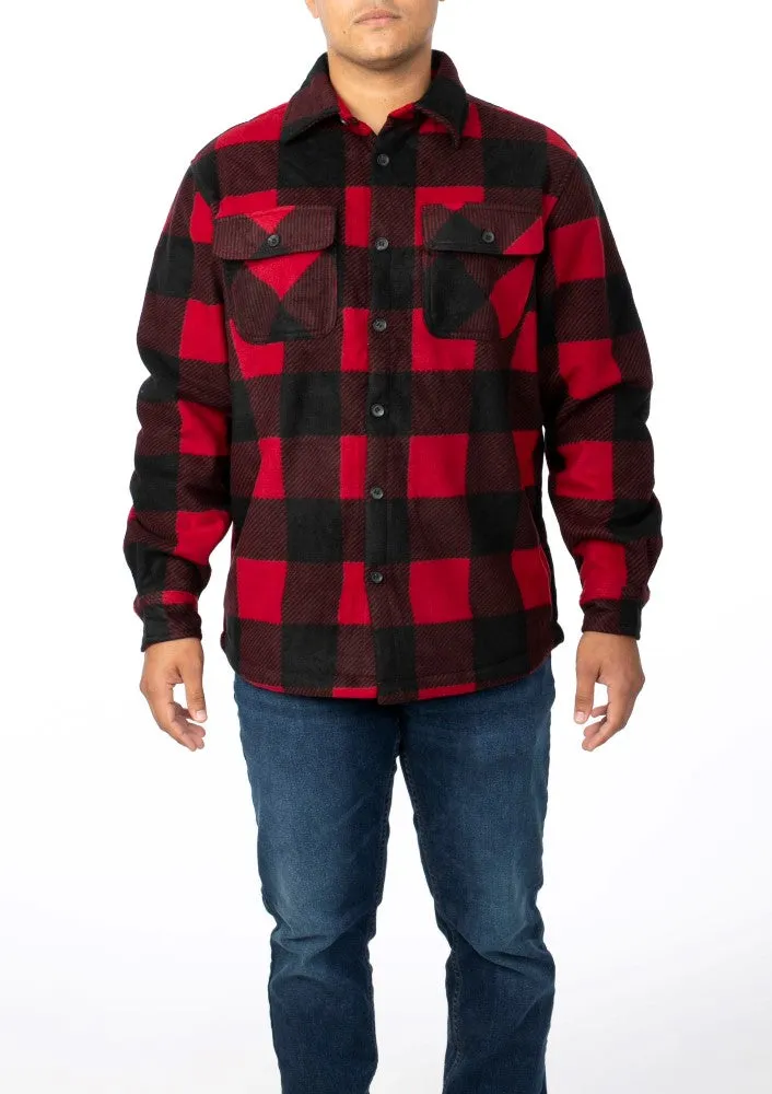 CG Classics Microfleece Fleece Lined Plaid Buffalo Check Jacket