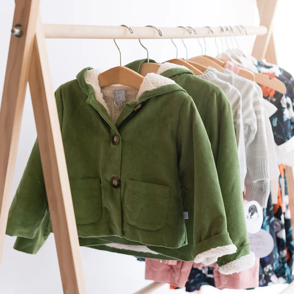 Corduroy Parson Coat- Fern