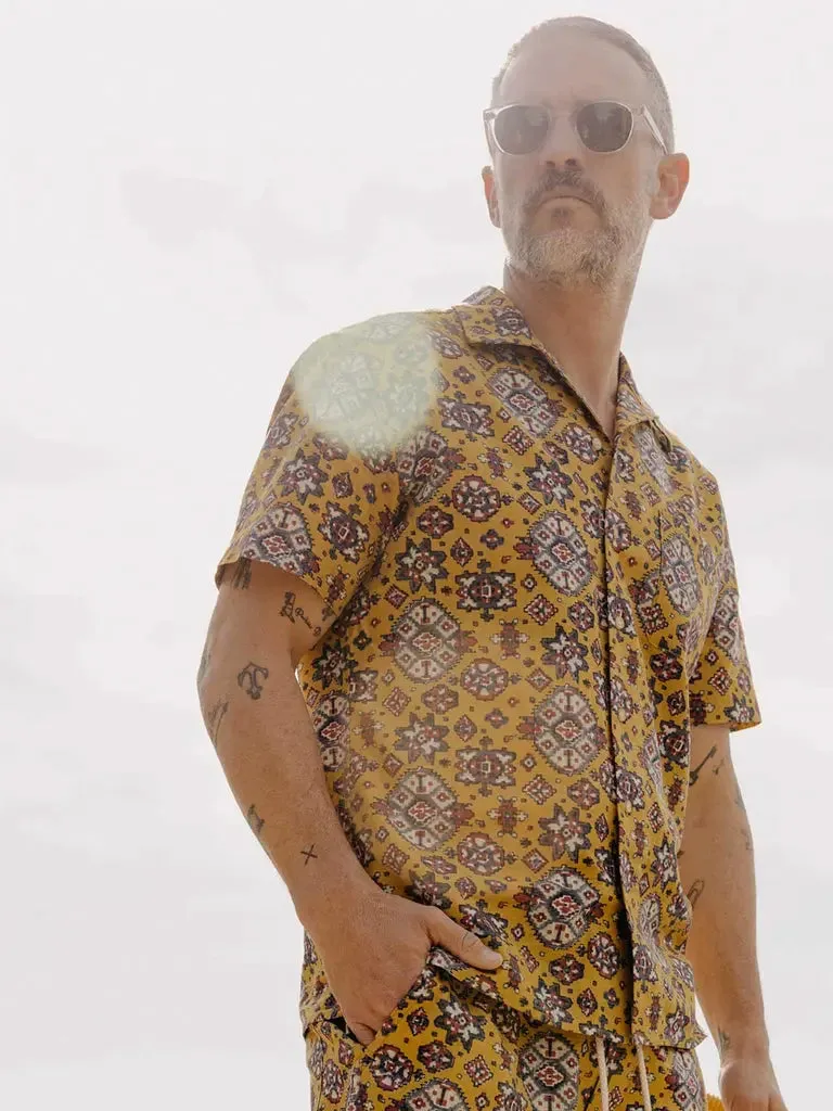 Davis Shirt- Tarnished Gold Print