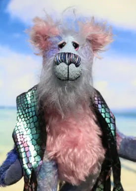 Delilah Dingles is a colourful one of a kind, mohair artist teddy bear by Barbara-Ann Bears