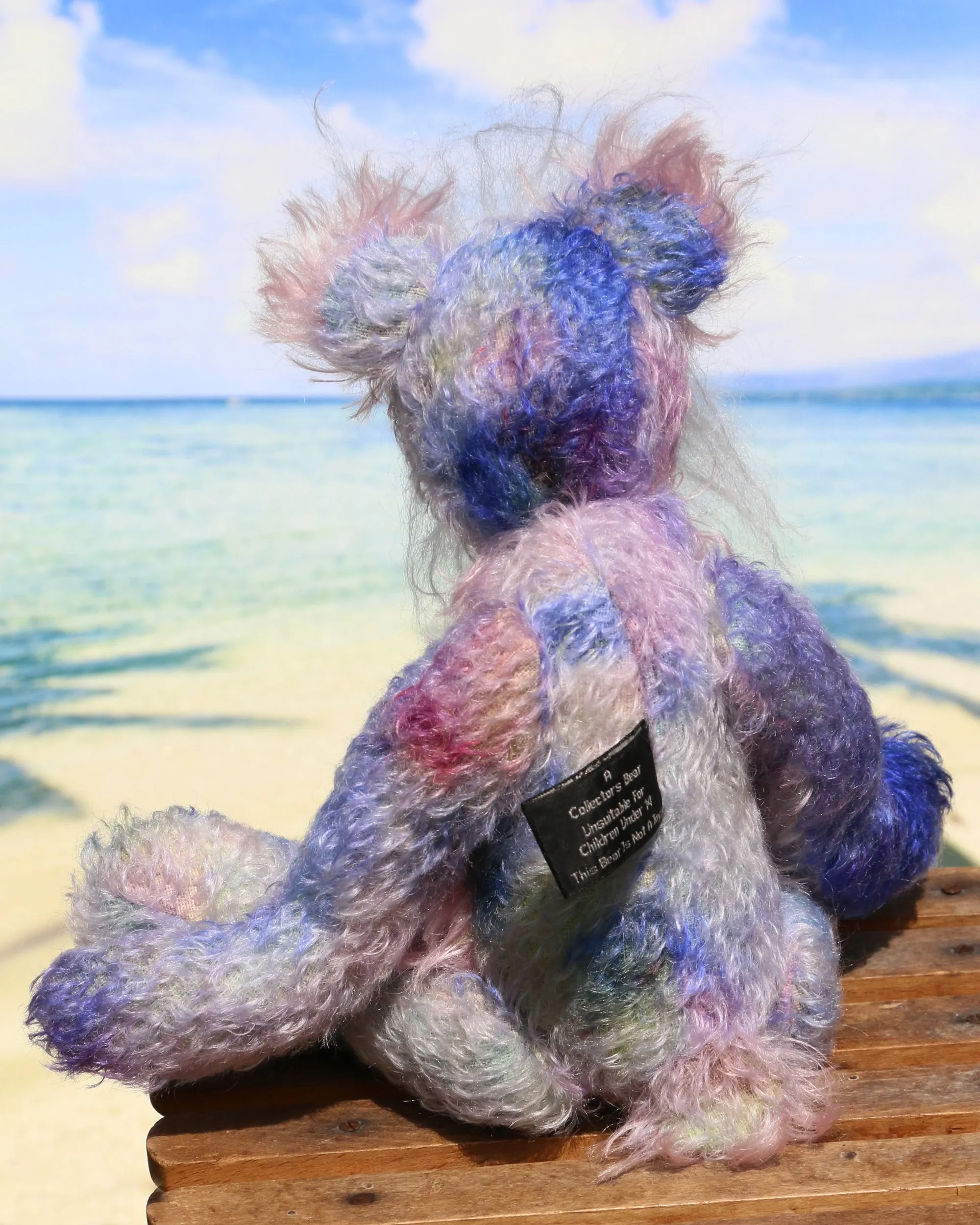 Delilah Dingles is a colourful one of a kind, mohair artist teddy bear by Barbara-Ann Bears