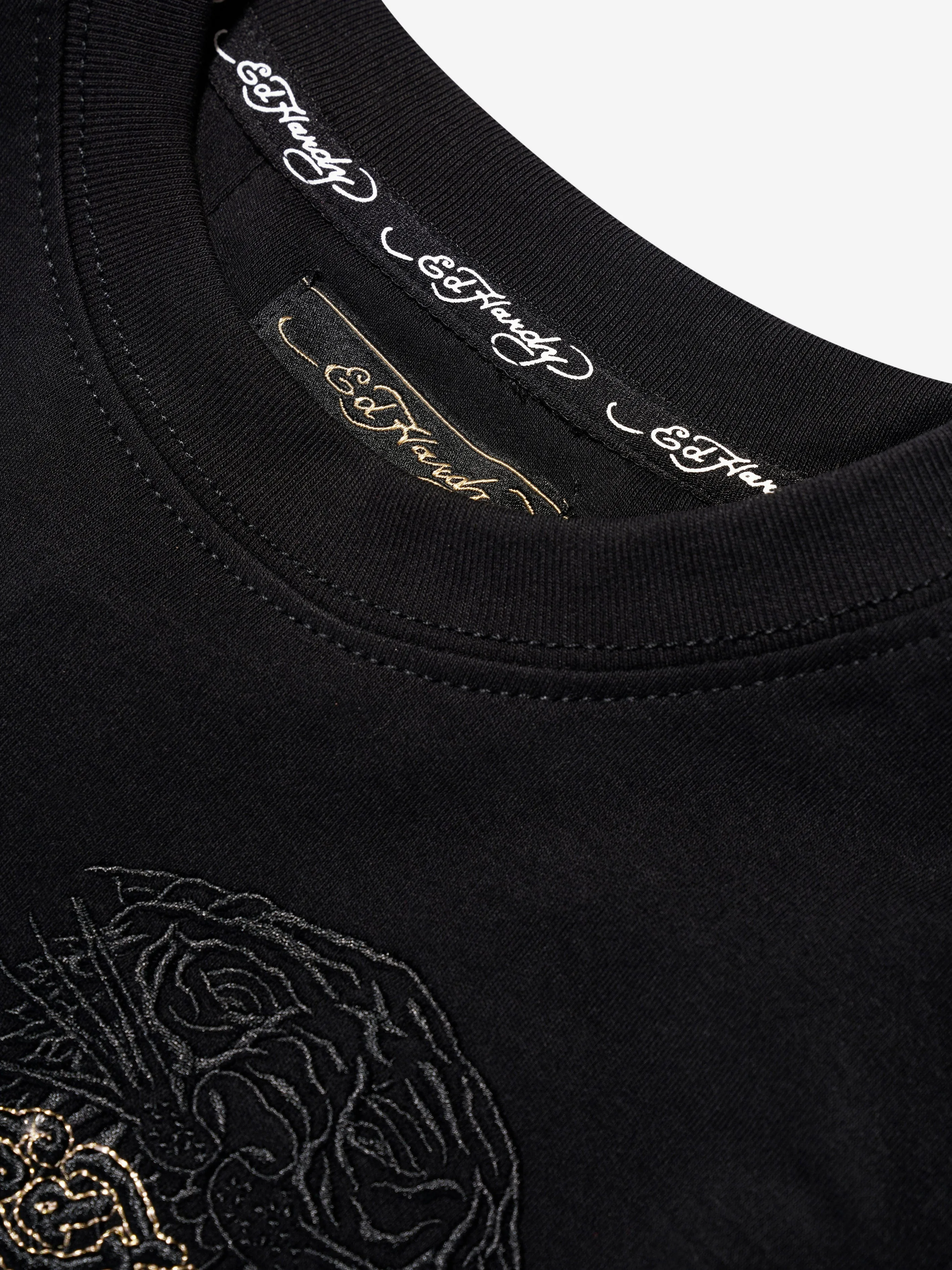 ED Hardy Girls Gold Label T-Shirt in Black