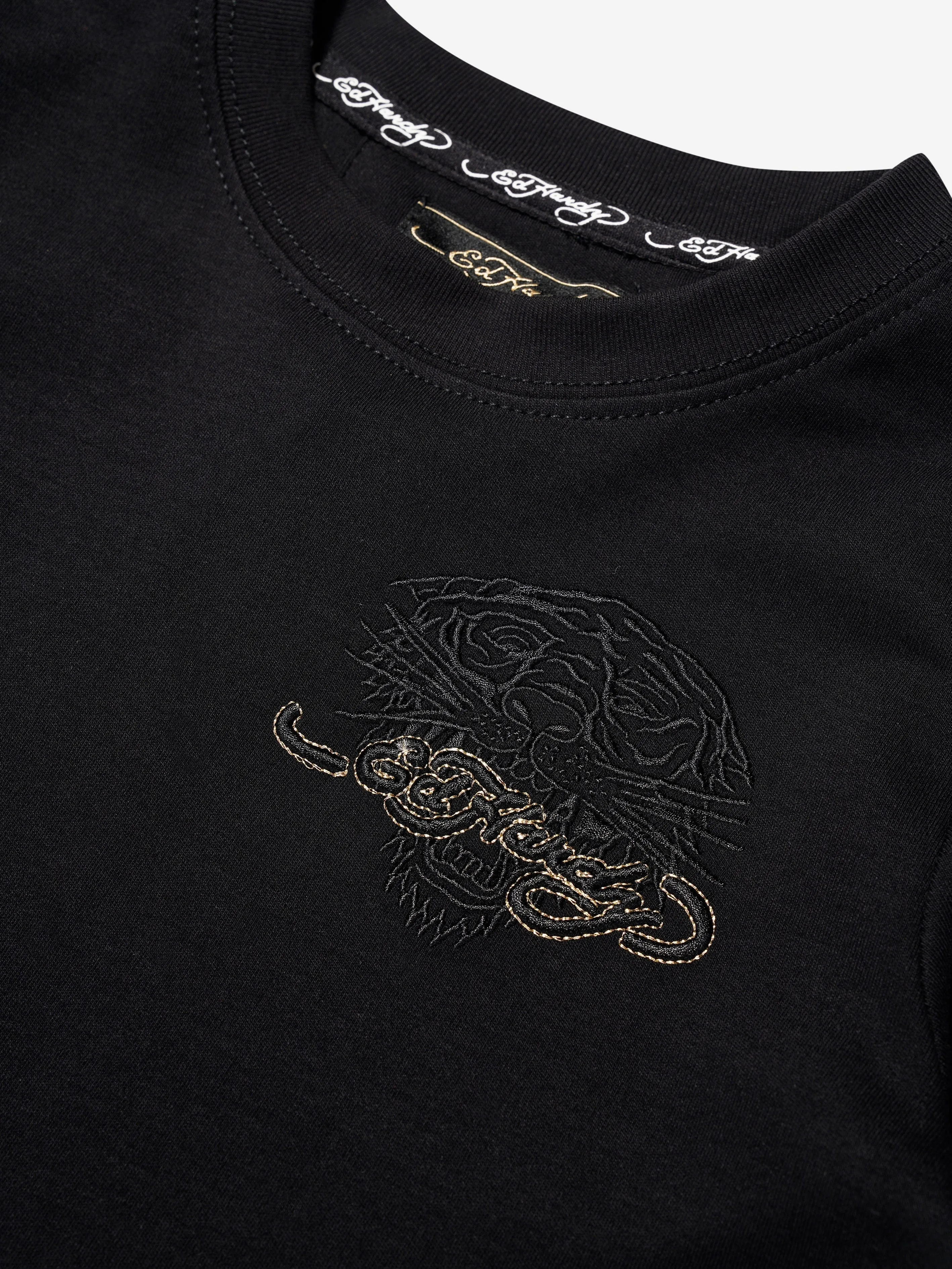 ED Hardy Girls Gold Label T-Shirt in Black