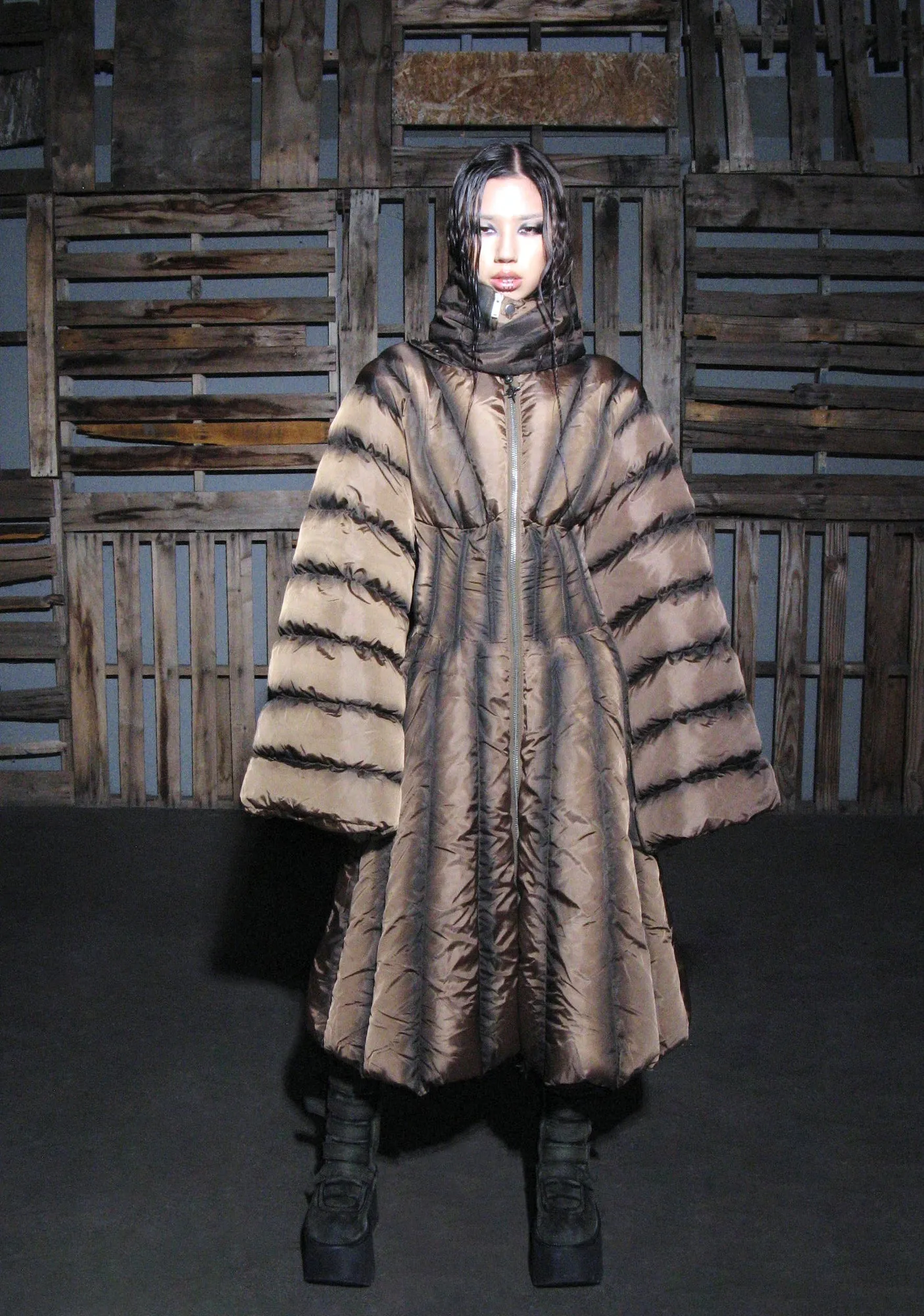 Fader Puffer Jacket And Scarf