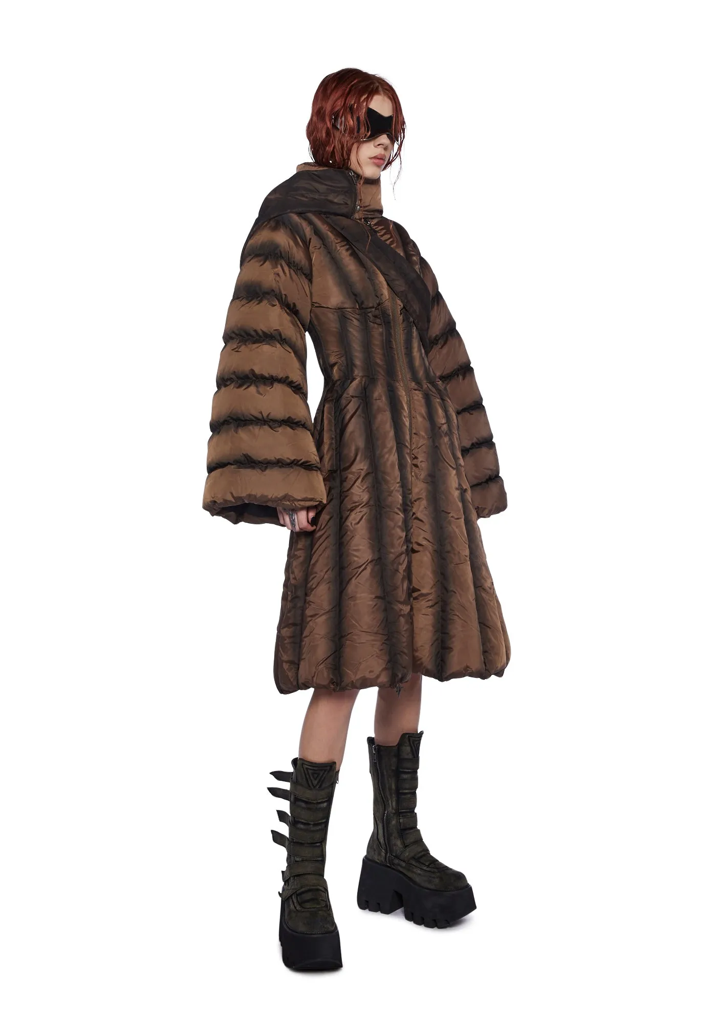 Fader Puffer Jacket And Scarf