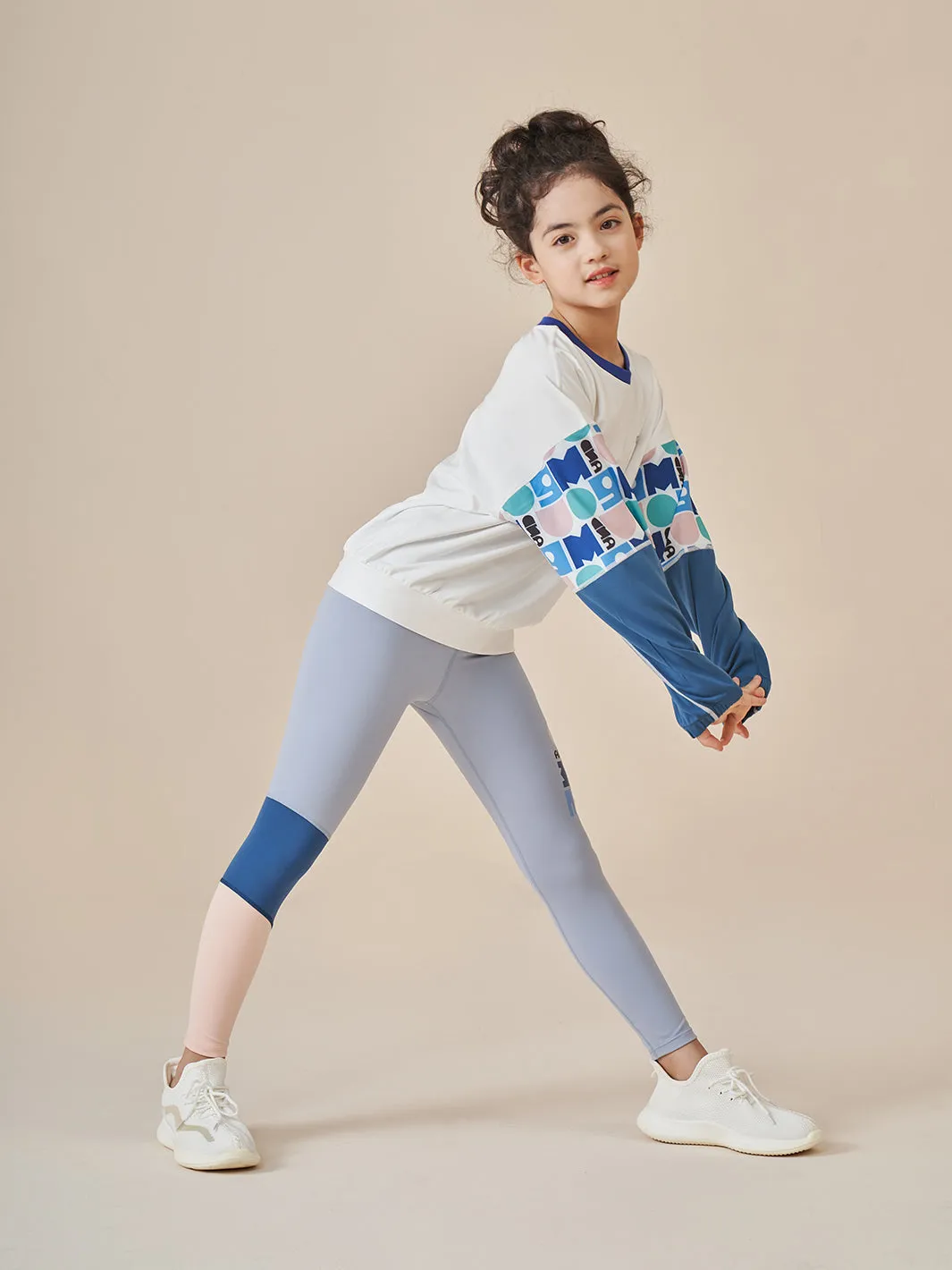 Fleece Colorblock Print  Sweatshirt