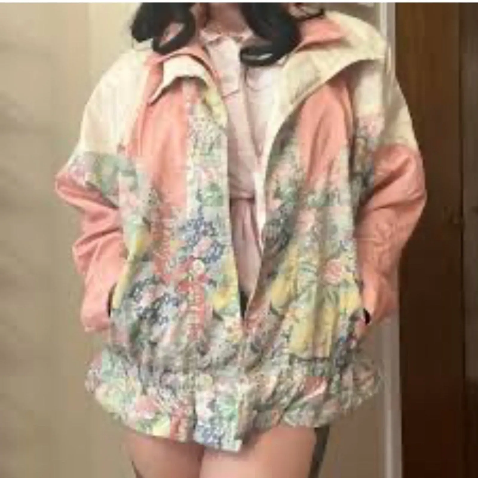 Floral Patchwork Hooded Jacket
