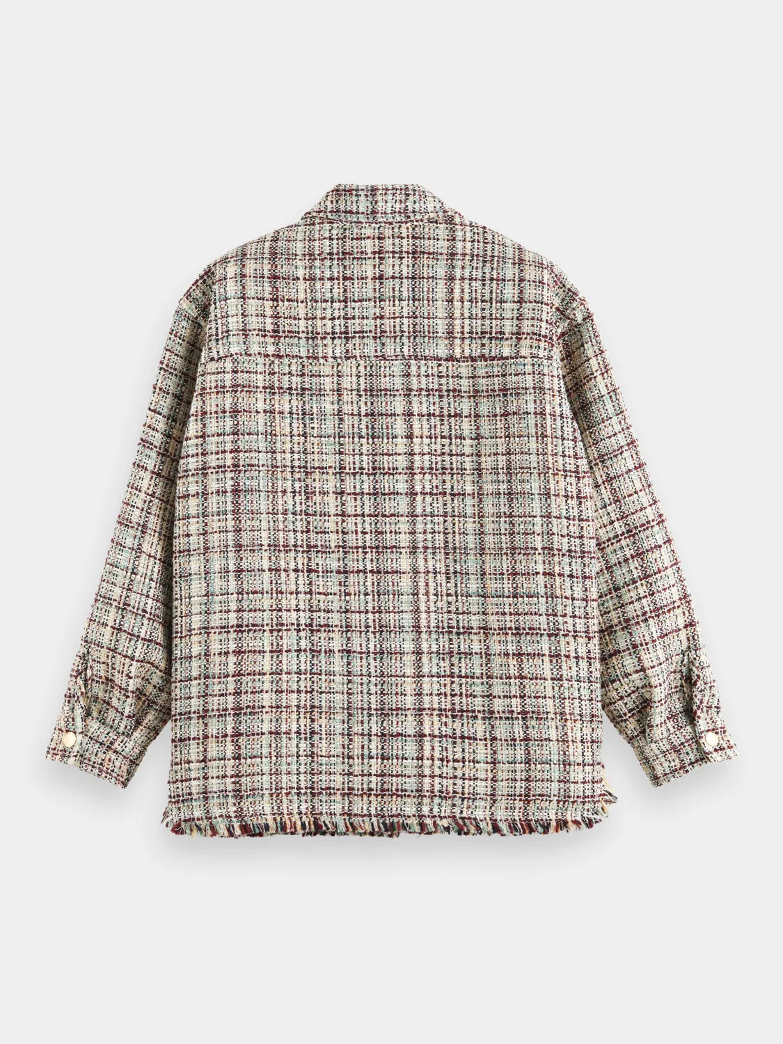 Glitter tweed shirt jacket
