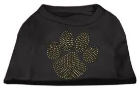 Gold Paw Rhinestud Shirt Black S (10)