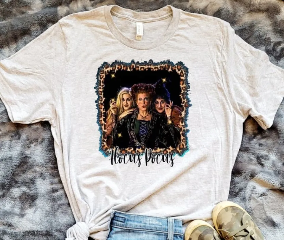 Hocus Pocus Sanderson Sisters Leo Glittery Halloween Top