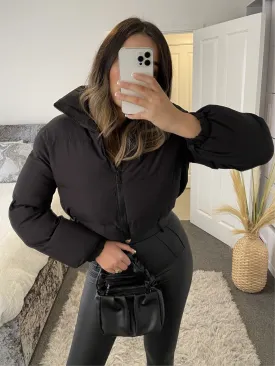 Kellie Black Crop Puffer Jacket