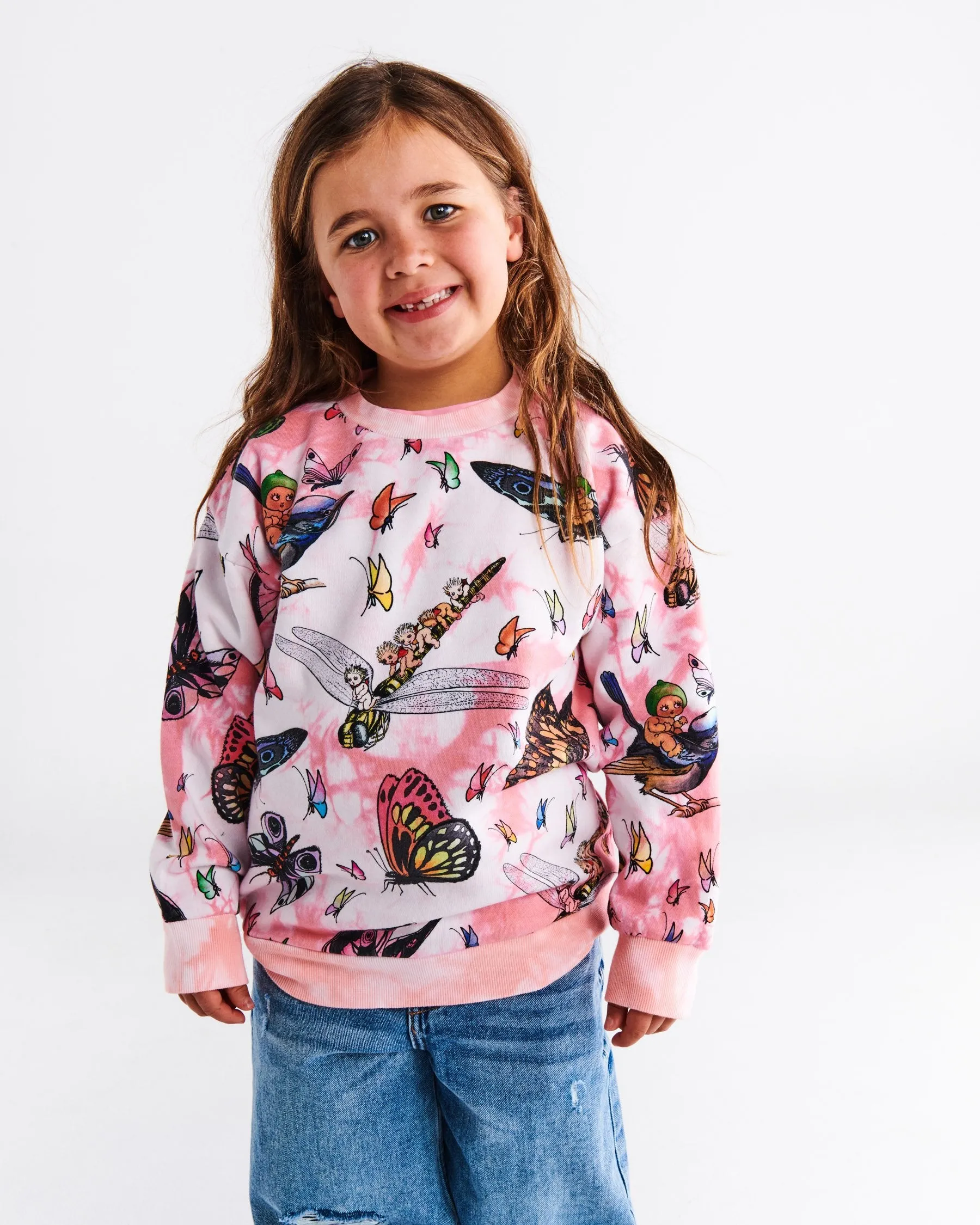 Kip&Co x May Gibbs Fly Baby Tie Dye Organic Cotton Sweater