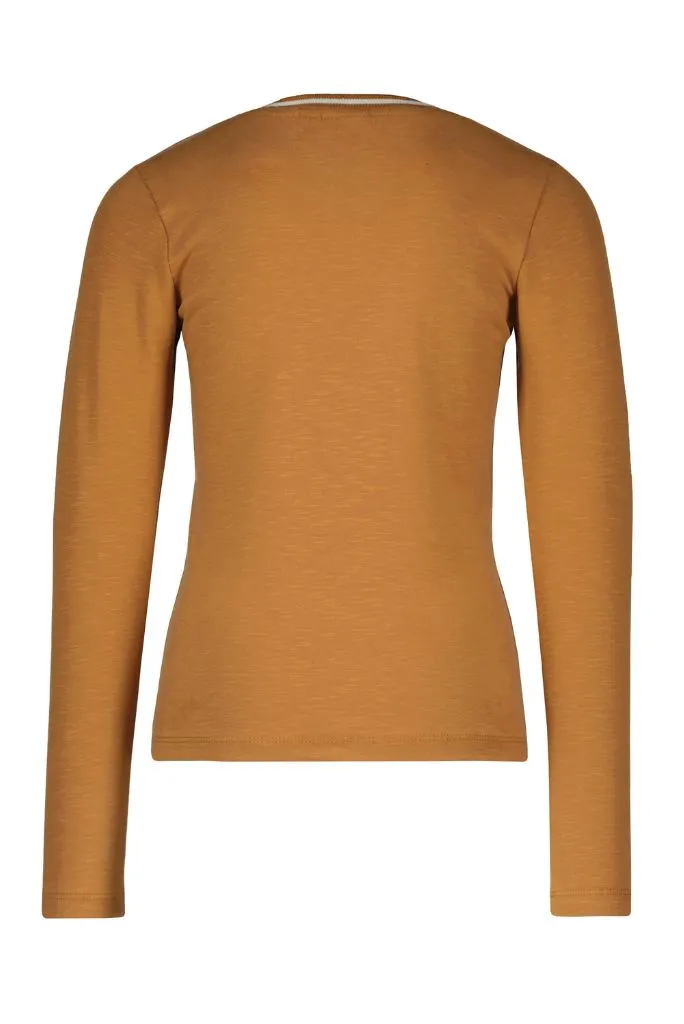 Long Sleeve Jersey Top - Camel