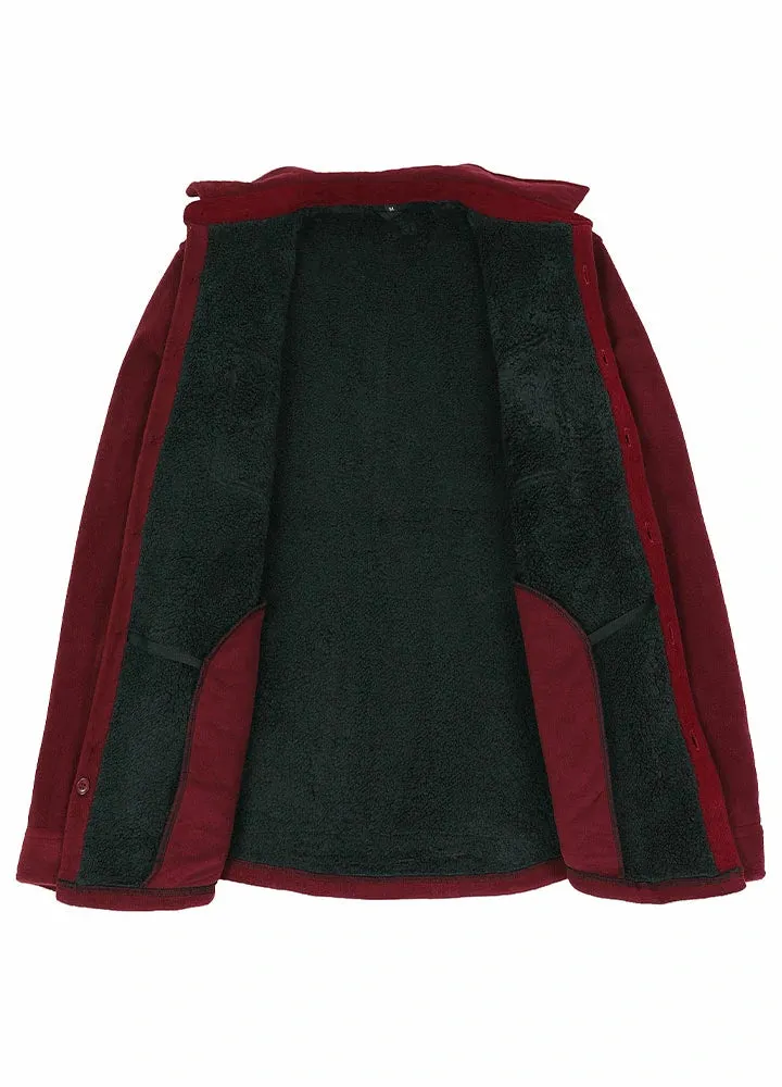 Men's Warm Sherpa Lined Fleece Shirt Jacket