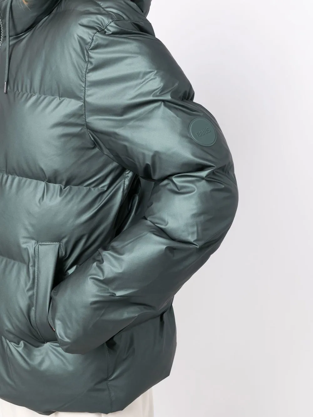 metallic-sheen puffer jacket
