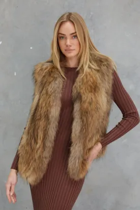 Neesa Raccoon Vest Natural