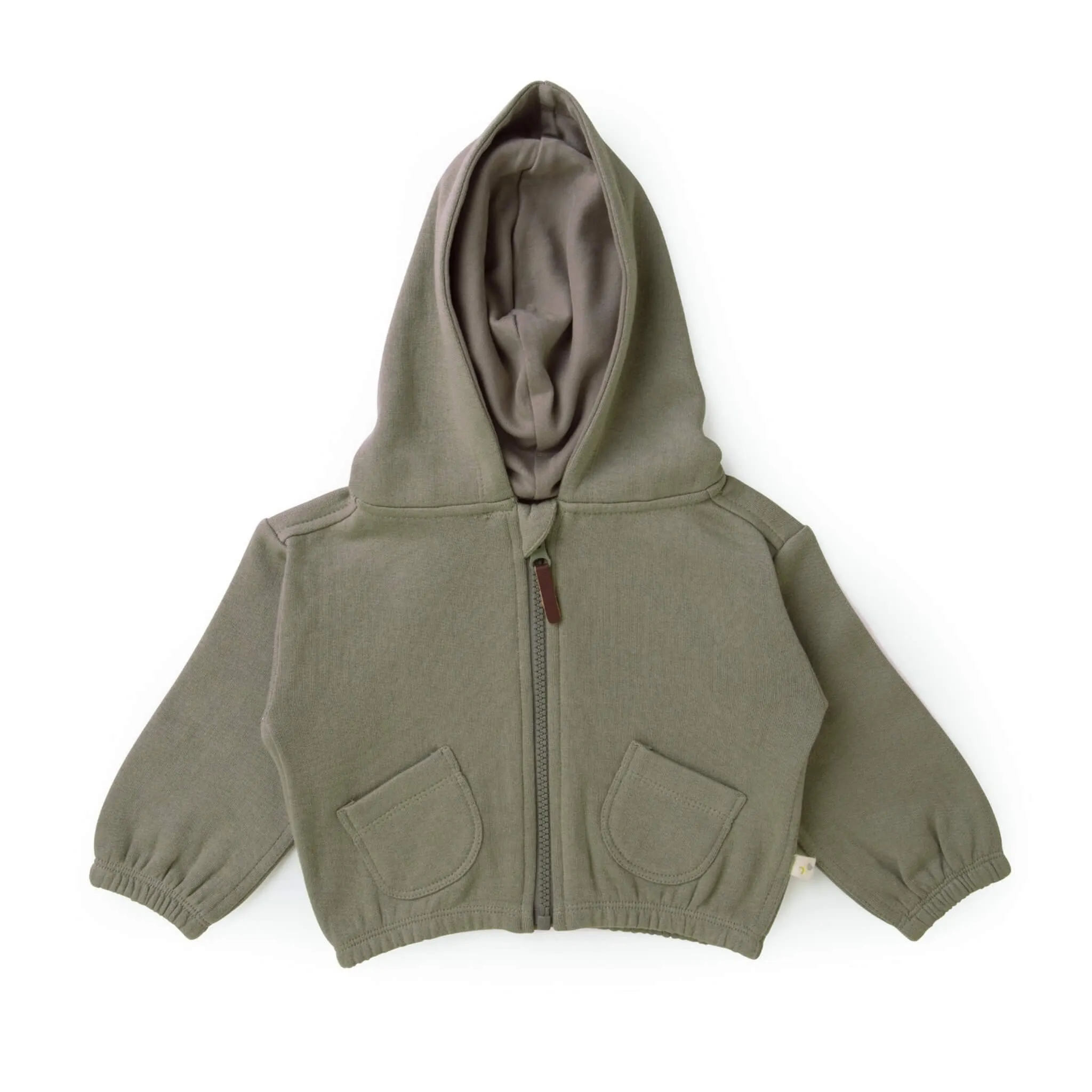 Organic Cotton Baby & Toddler Hooded Jacket - Olive