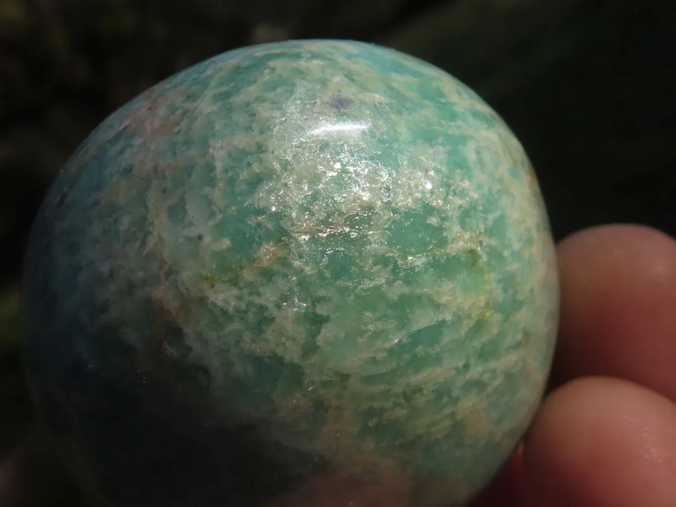 Polished Amazonite Palm Stones x 24 From Zimbabwe