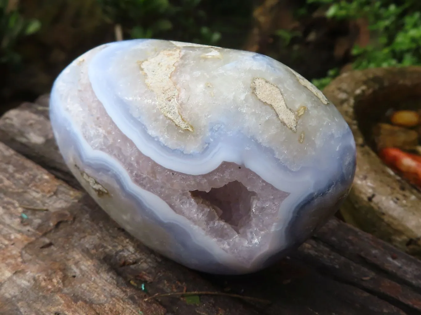 Polished Blue Lace Agate Free Forms  x 3 From Nsanje, Malawi