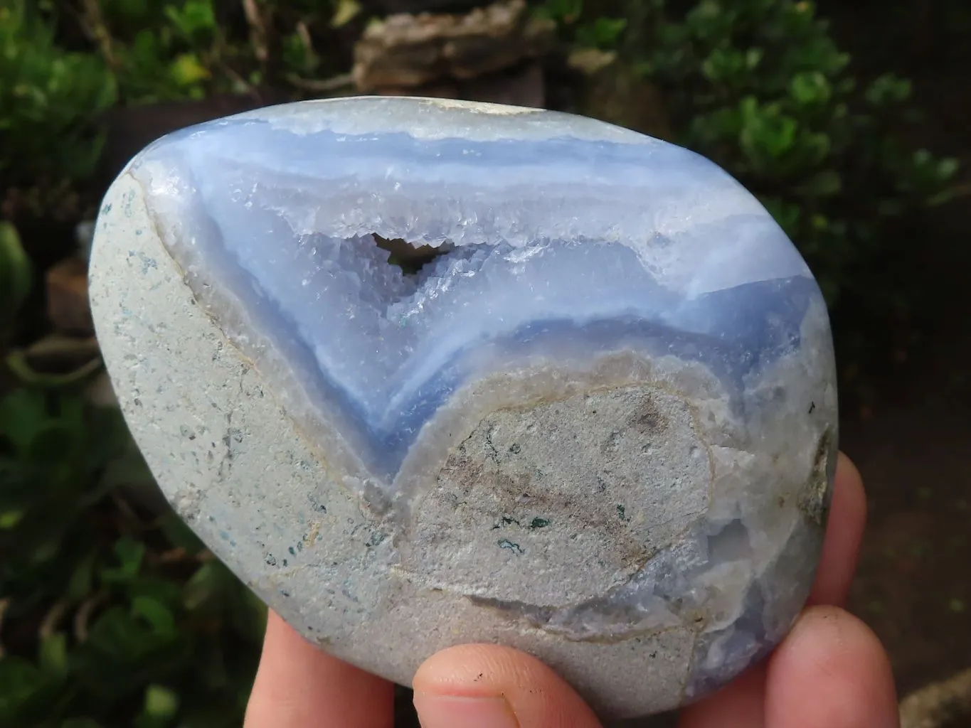 Polished Blue Lace Agate Free Forms  x 3 From Nsanje, Malawi