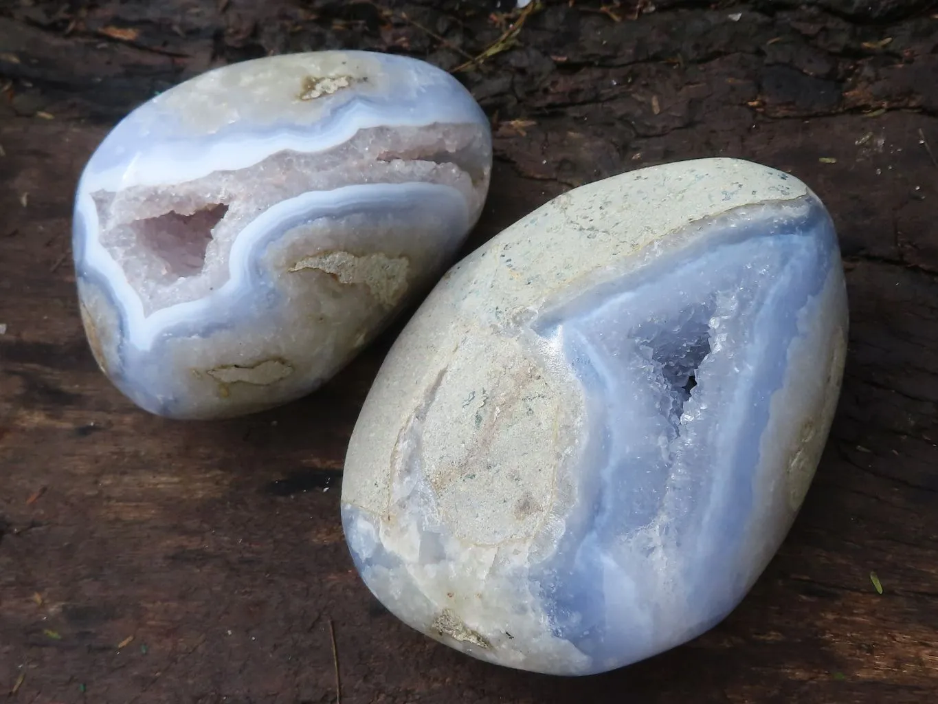 Polished Blue Lace Agate Free Forms  x 3 From Nsanje, Malawi