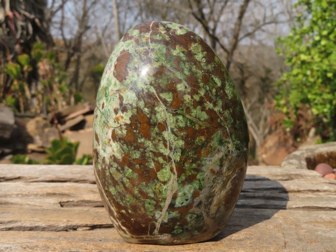 Polished Chrysoprase Standing Free Forms  x 2 From Madagascar