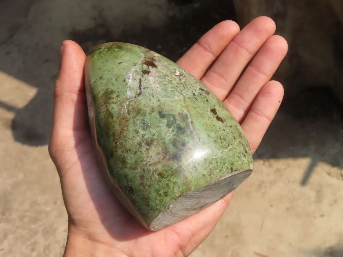 Polished Chrysoprase Standing Free Forms  x 2 From Madagascar