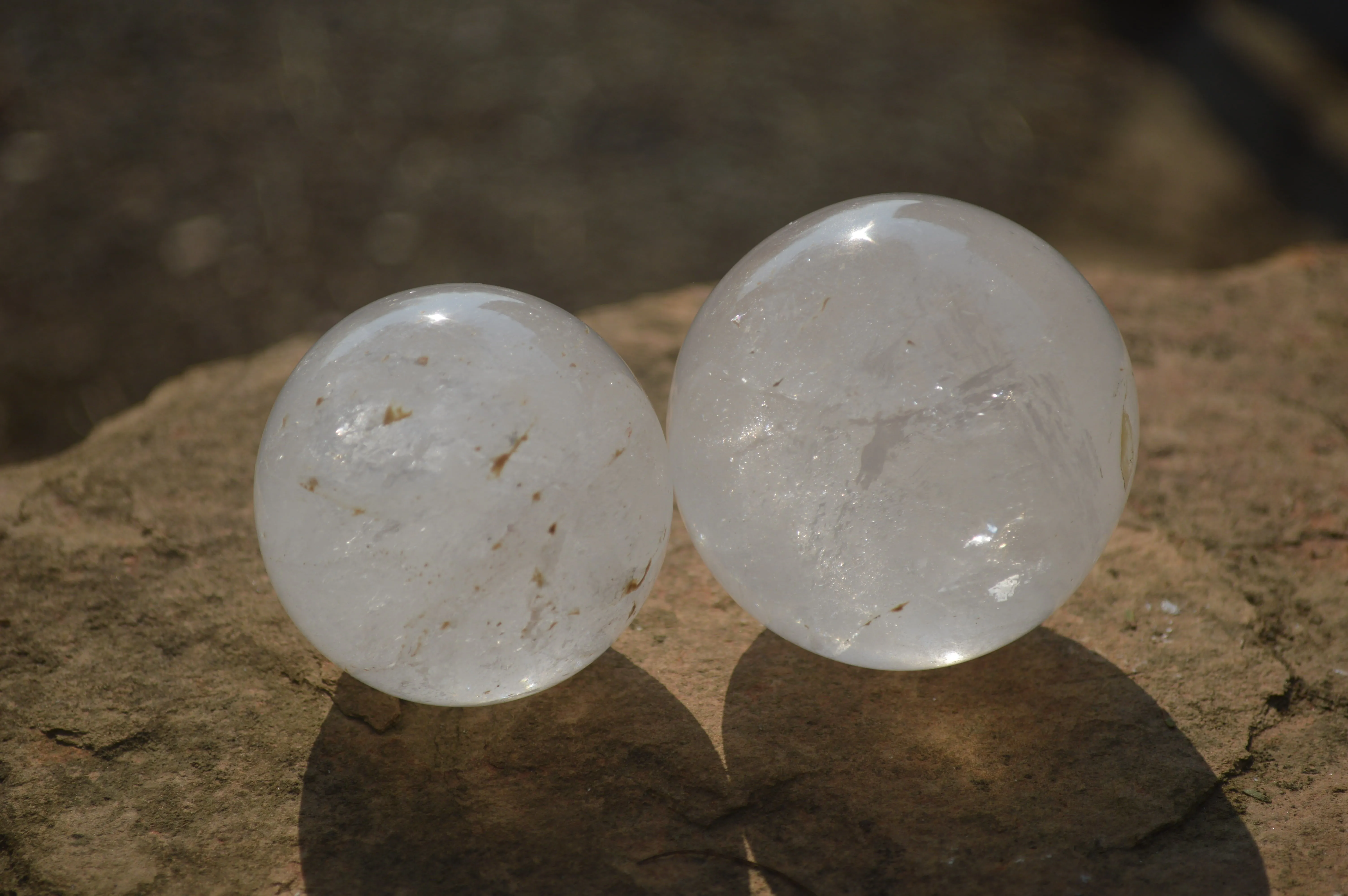 Polished Clear Quartz Crystal Balls x 6 From Madagascar
