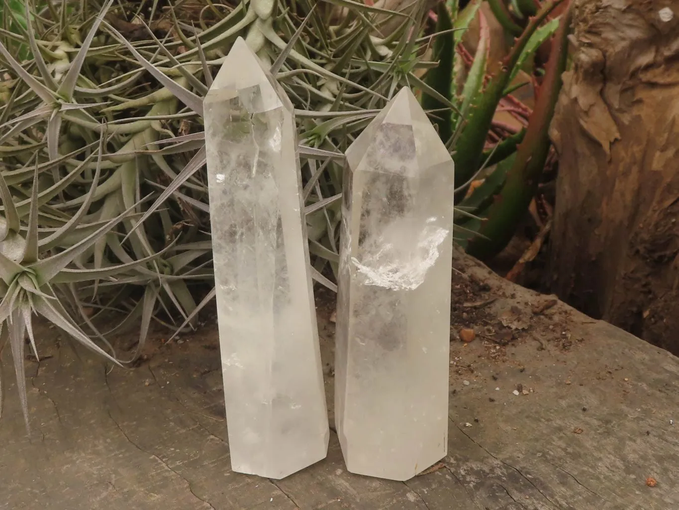 Polished Clear Quartz Crystal Points x 4 From Madagascar