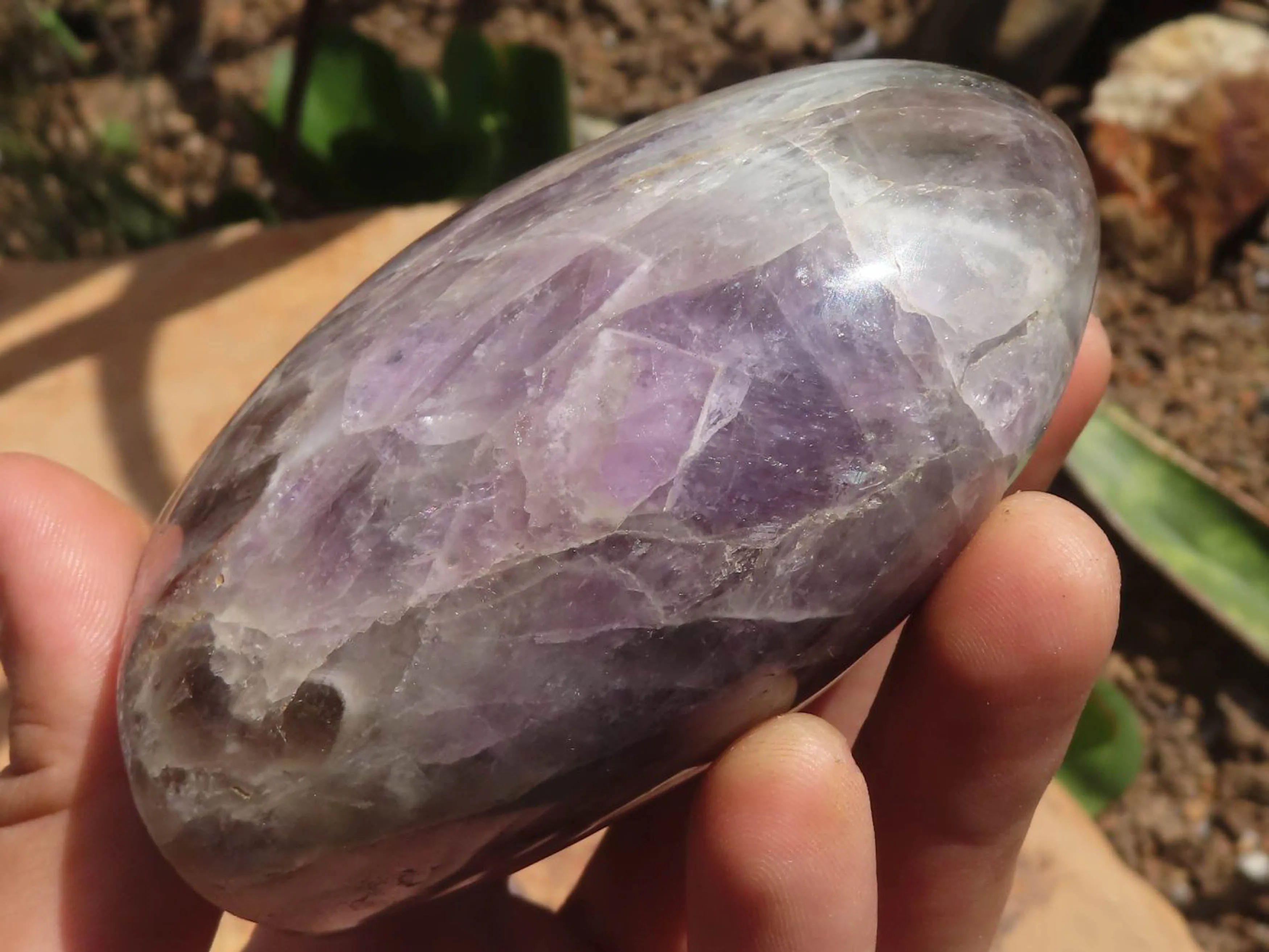 Polished Flower Amethyst Standing Free Forms x 4 From Madagascar
