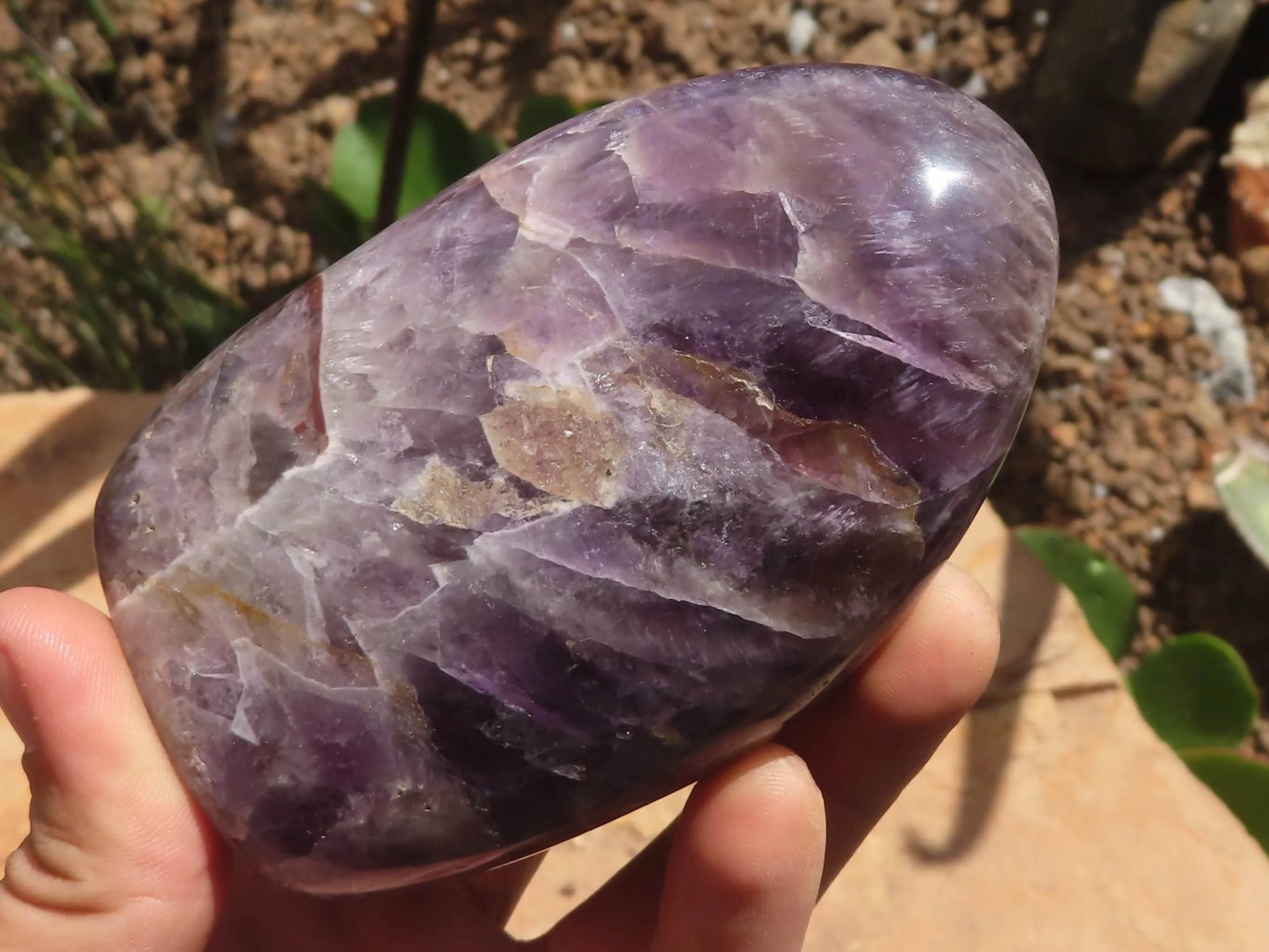 Polished Flower Amethyst Standing Free Forms x 4 From Madagascar
