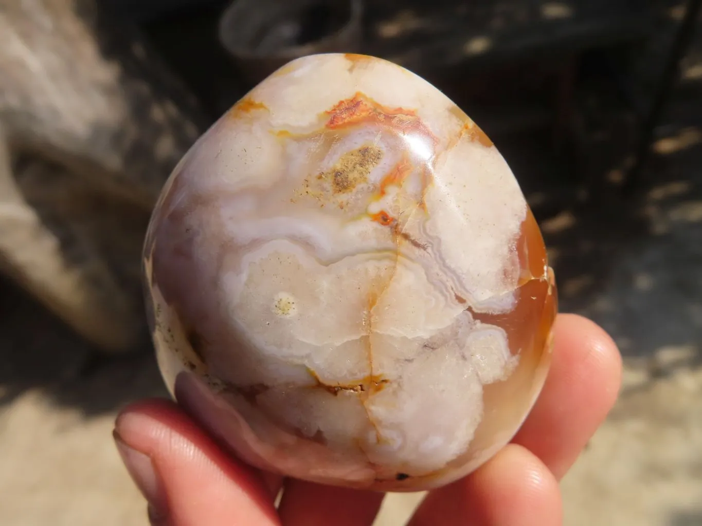 Polished Ocean Flower Agate Standing Free Forms  x 12 From Antsahalova, Madagascar