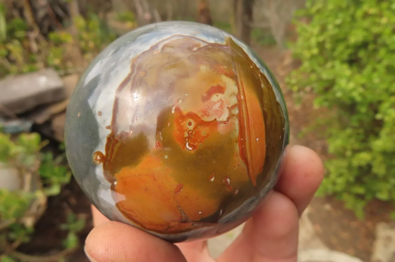 Polished Polychrome Jasper Spheres x 6 From Madagascar