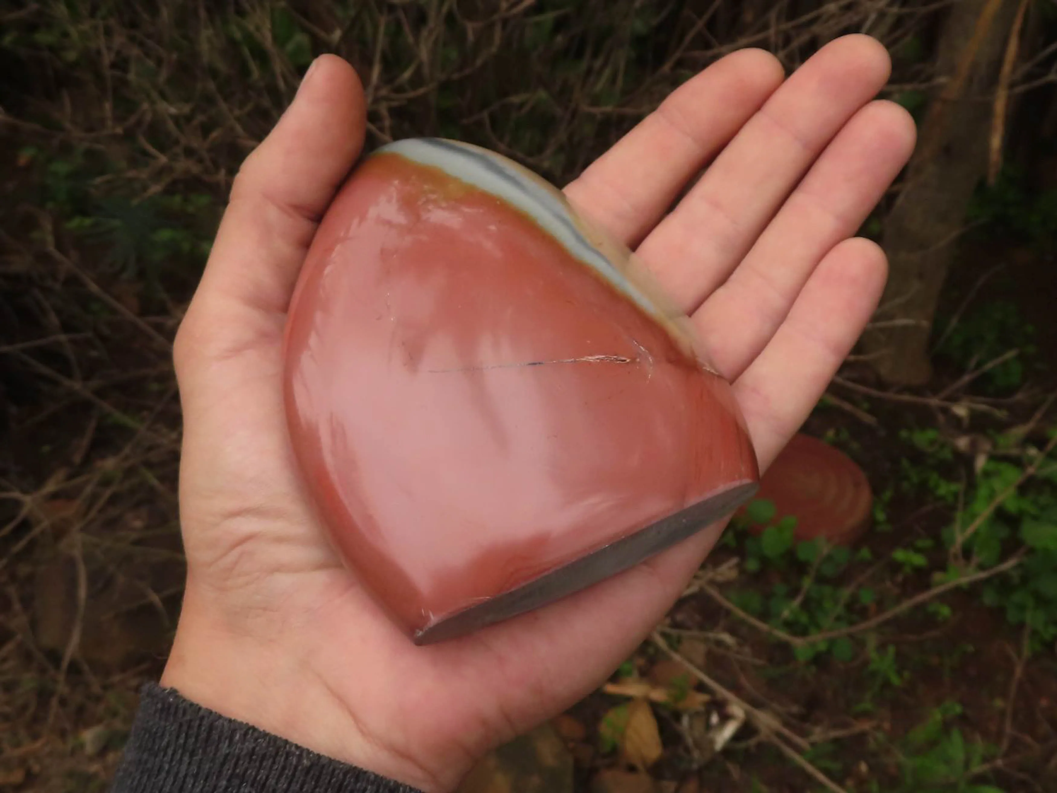 Polished Polychrome / Picasso Jasper Standing Free Forms  x 3 From Madagascar