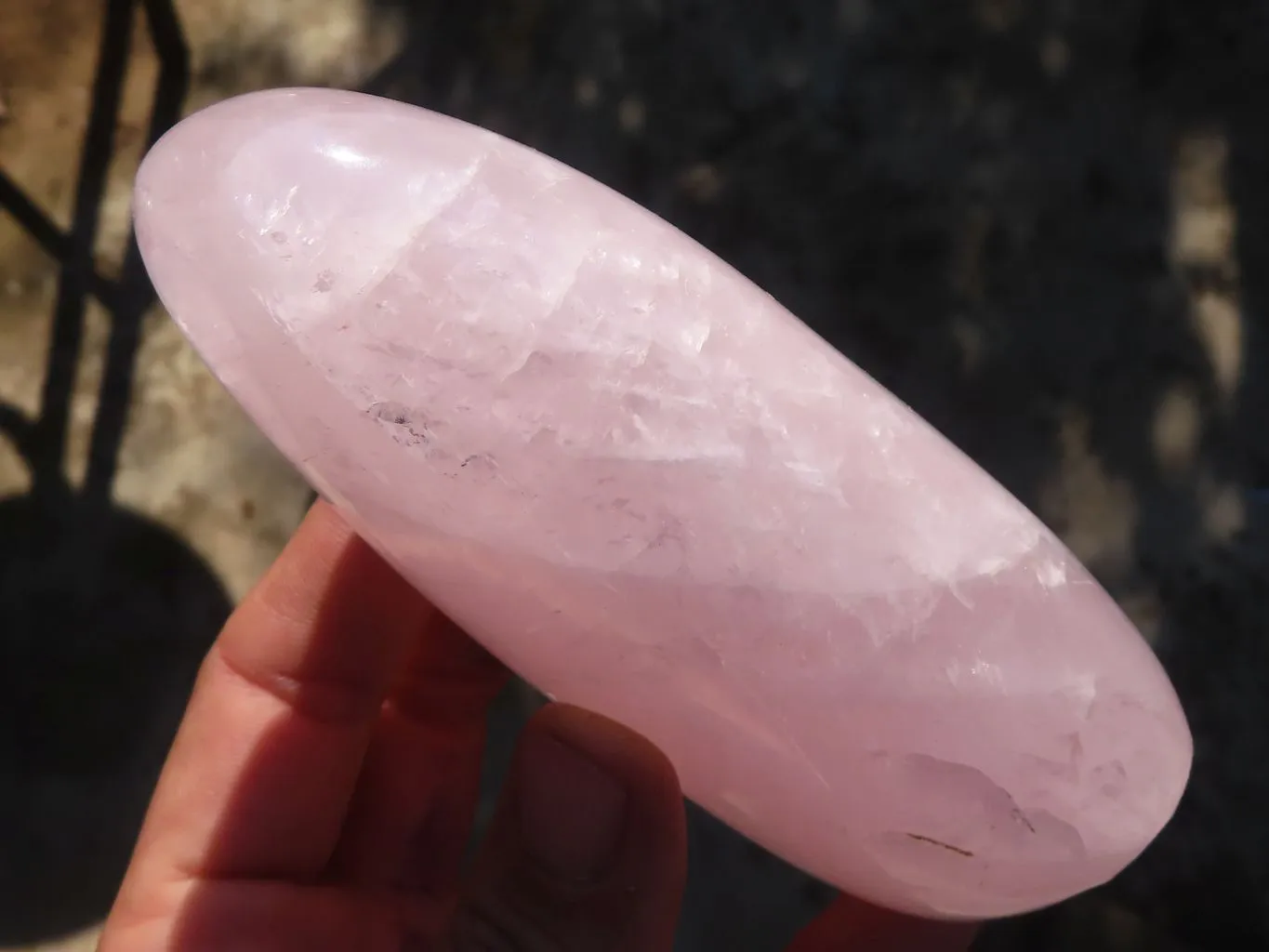 Polished Rose Quartz Standing Free Forms x 3 From Madagascar