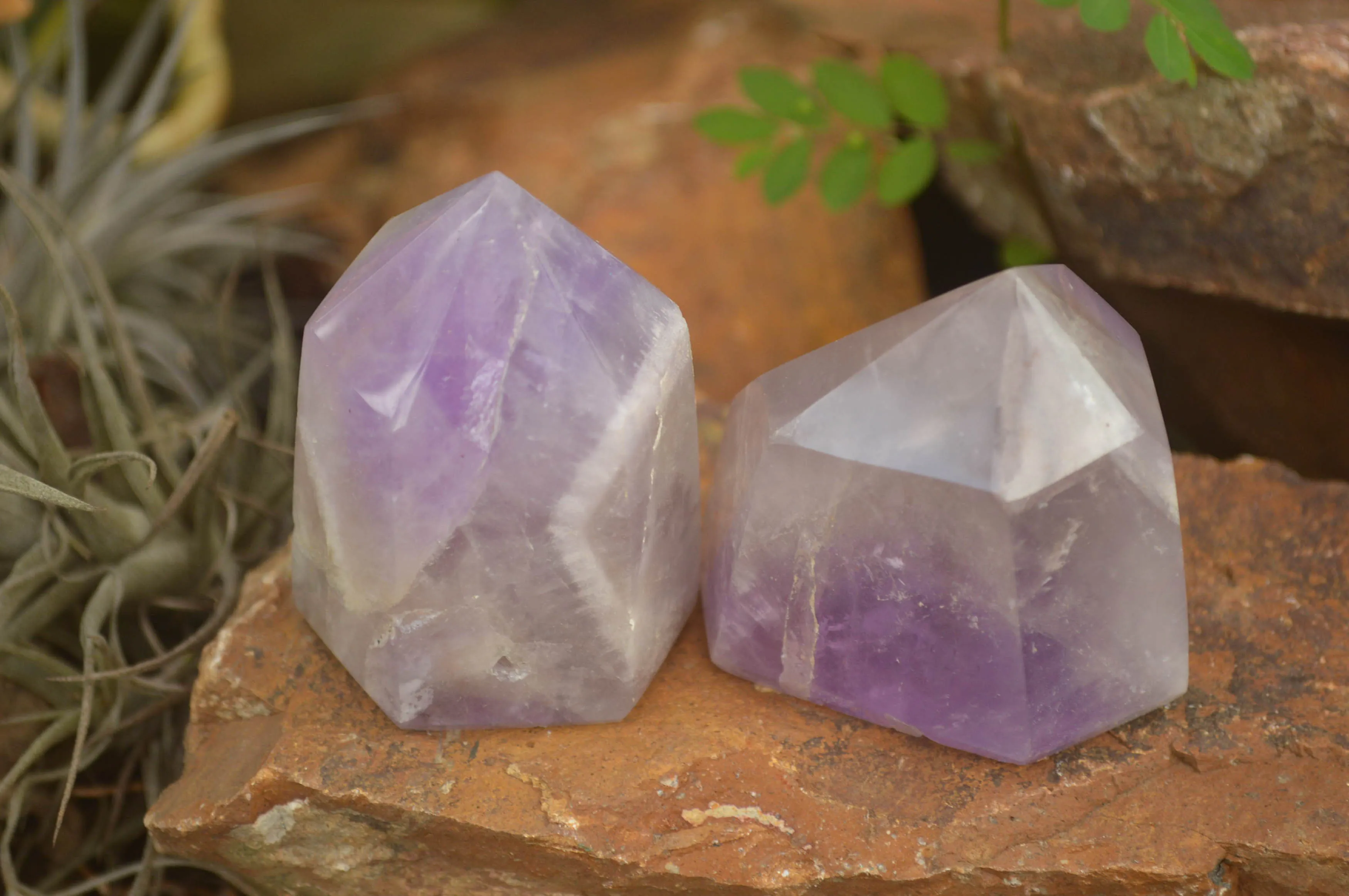 Polished Smokey Amethyst Points x 12 From Madagascar