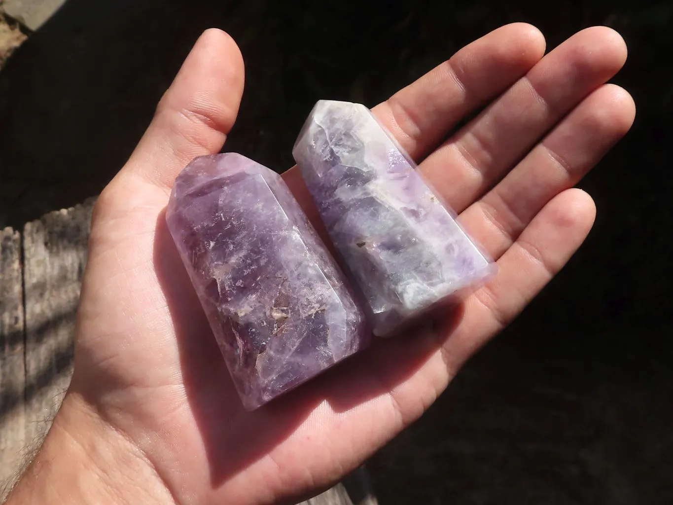 Polished Window Amethyst Points x 6 From Madagascar