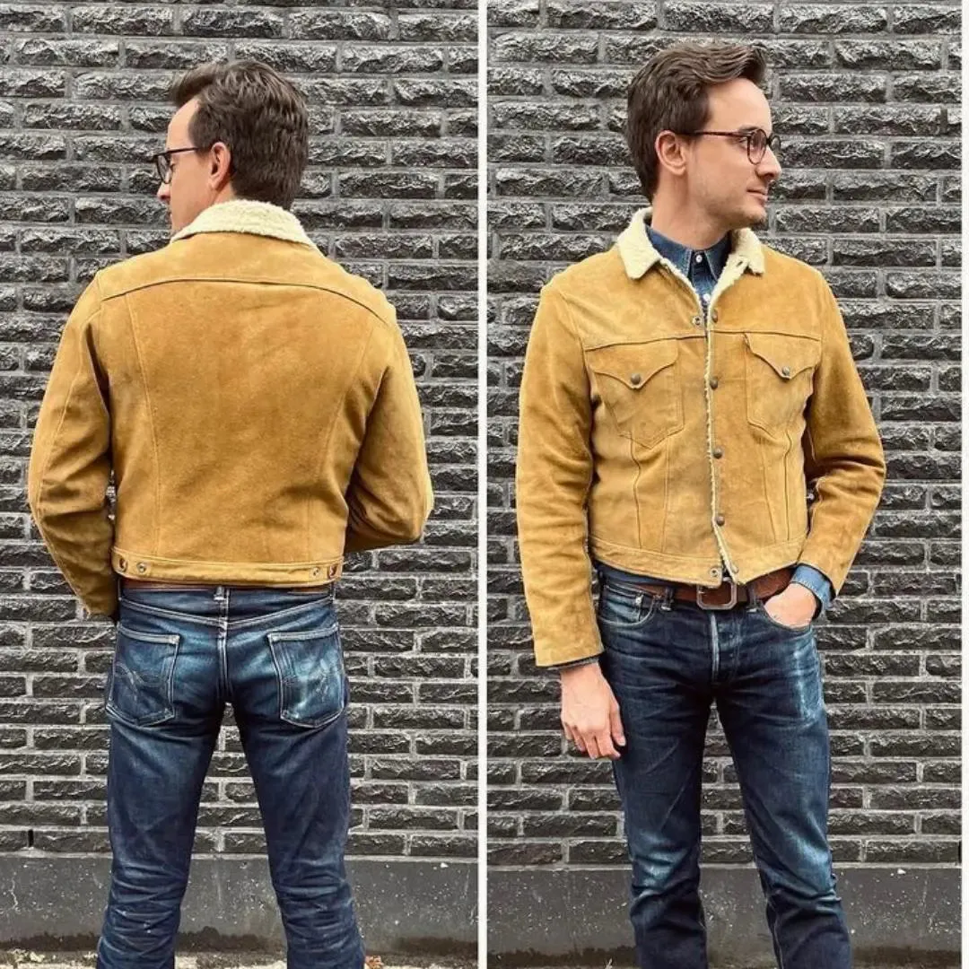 Shearling Lined Trucker Leather Shirt