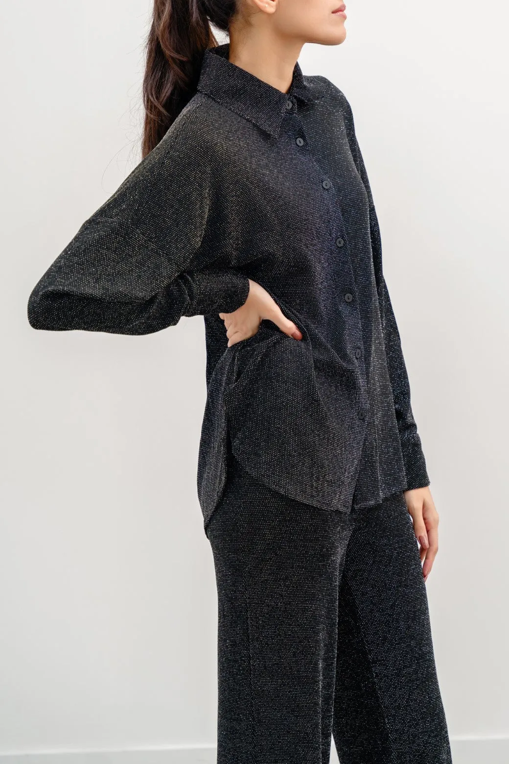 SPARKLY PARTY BUTTON-DOWN SHIRT